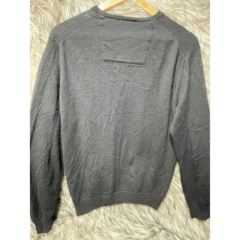 Calvin Klein Black Knit Extra Fine Merino Wool‎ Sweater Men's L